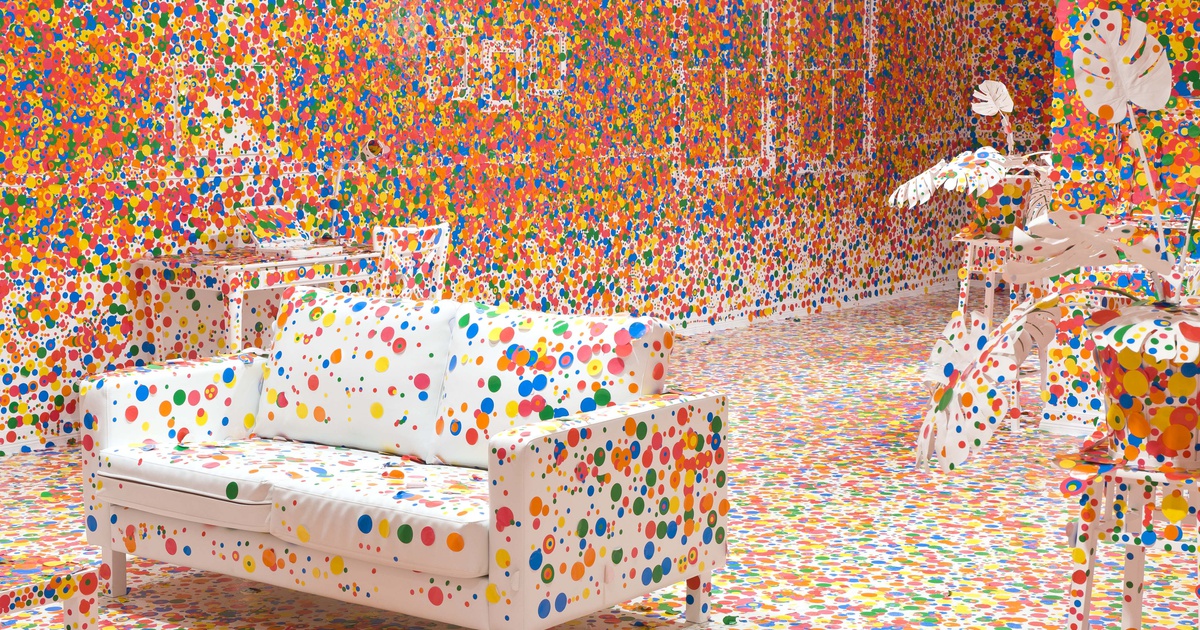 【模写】■ 草間彌生 Yayoi Kusama ■ 30cm × 40cm 特大 キャンパス地 厚手 アート ポスター  HOME \u2013 YAYOI KUSAMA MUSEUM 草間彌生美術館